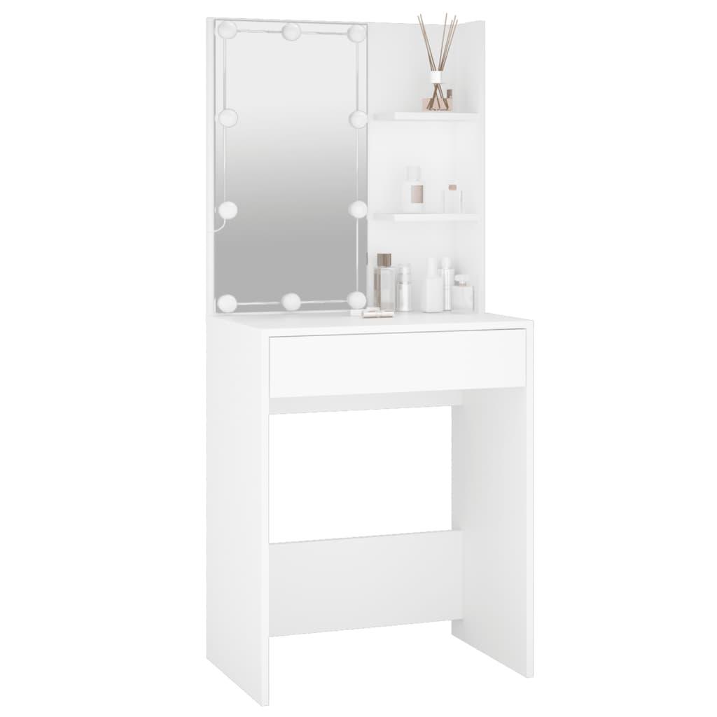 vidaXL Dressing Table with LED White 60x40x140 cm