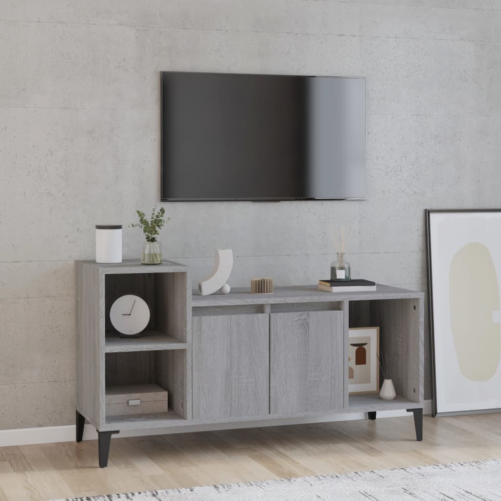 vidaXL TV Cabinet Grey Sonoma 100x35x55 cm Engineered Wood