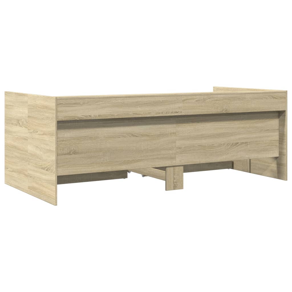 vidaXL Daybed with Drawers without Mattress Sonoma Oak 75x190 cm Small Single