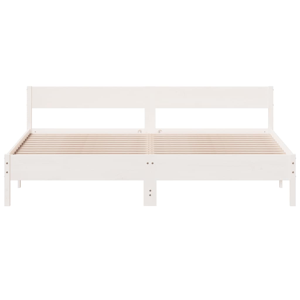 vidaXL Bed Frame without Mattress White 180x200 cm Super King Solid Wood Pine