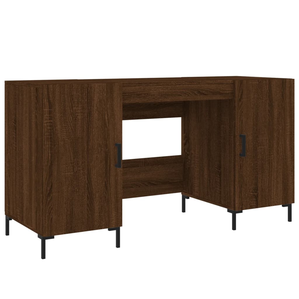 vidaXL Desk Brown Oak 140x50x75 cm Engineered Wood