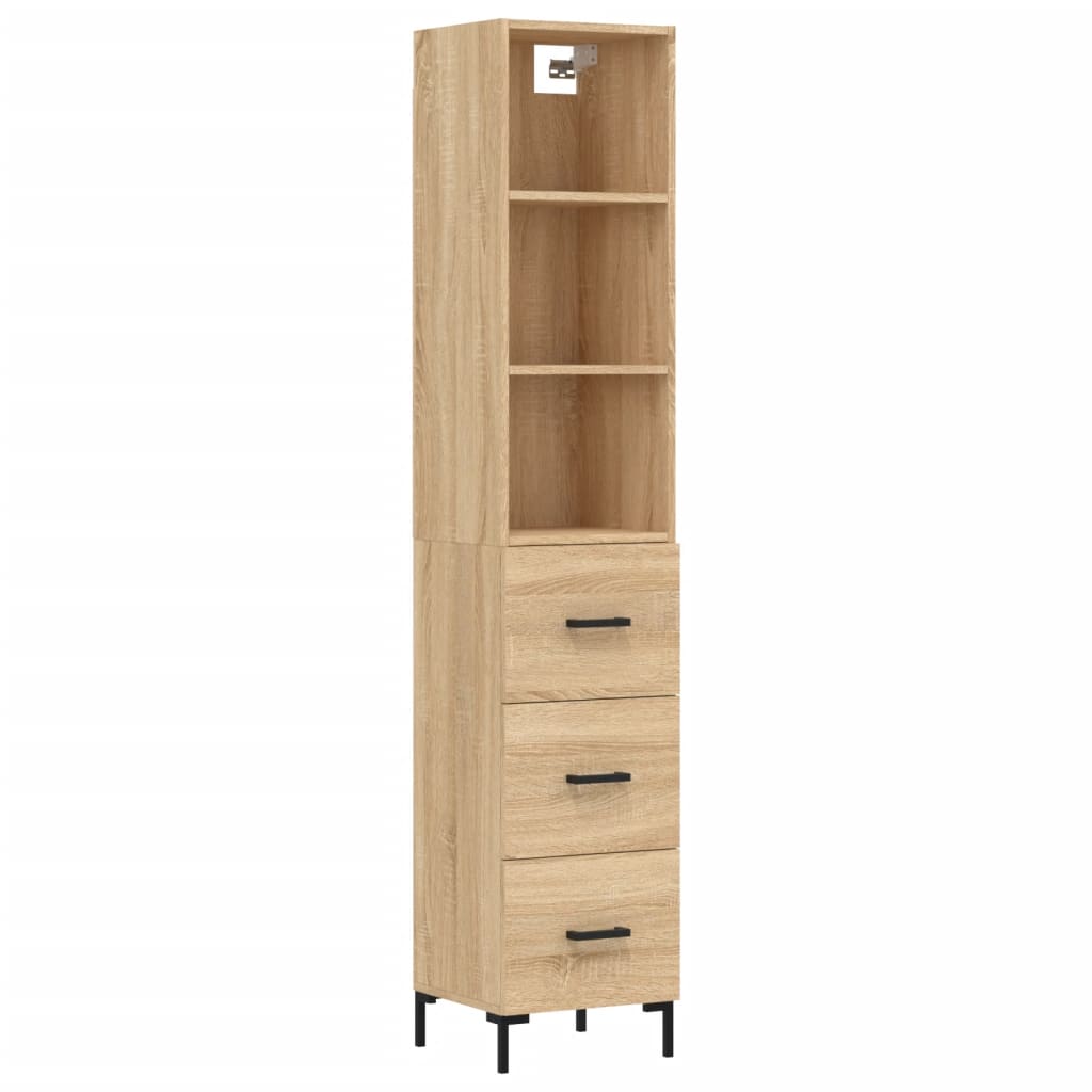 vidaXL Highboard Sonoma Oak 34.5x34x180 cm Engineered Wood