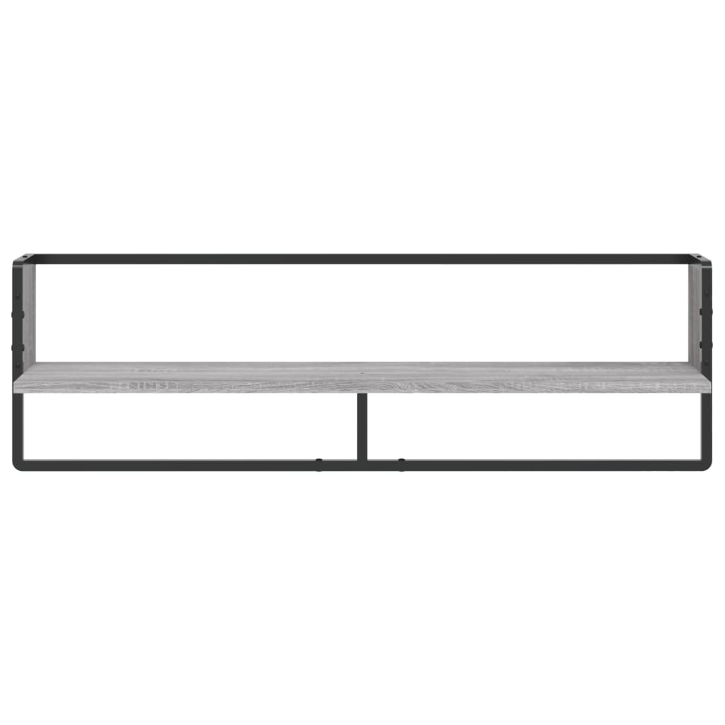 vidaXL Wall Shelf with Bar Grey Sonoma 100x25x30 cm