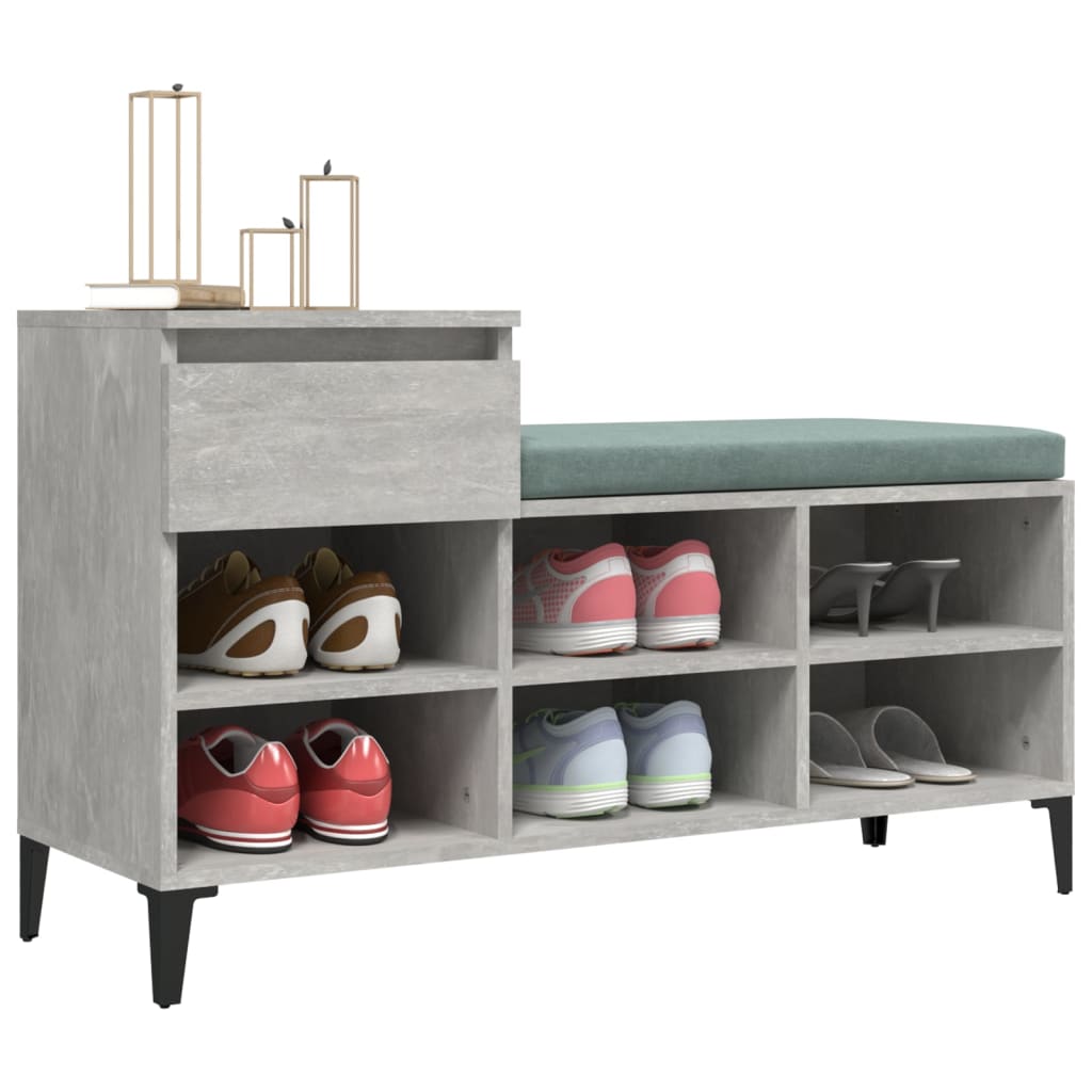 vidaXL Shoe Cabinet Concrete Grey 102x36x60 cm Engineered Wood