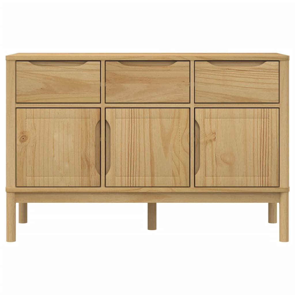 vidaXL Sideboard FLORO Wax Brown 114x43x74 cm Solid Wood Pine