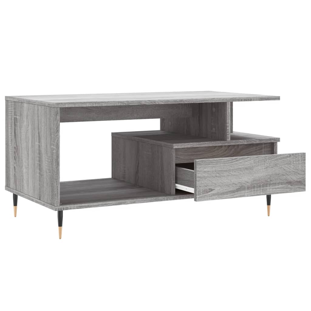 vidaXL Coffee Table Grey Sonoma 90x49x45 cm Engineered Wood