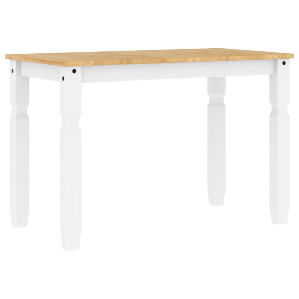 vidaXL Dining Table Corona White 112x60x75 cm Solid Wood Pine