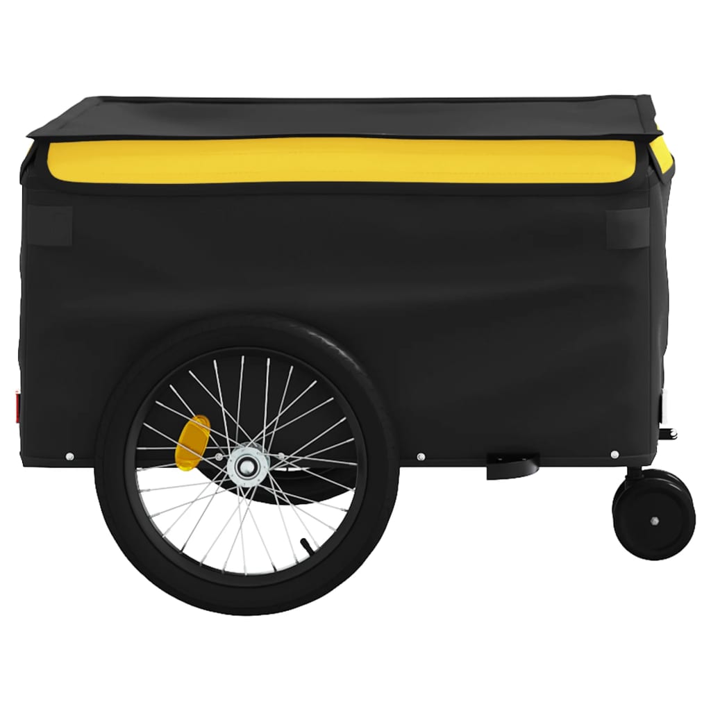 vidaXL Bike Trailer Black and Yellow 45 kg Iron