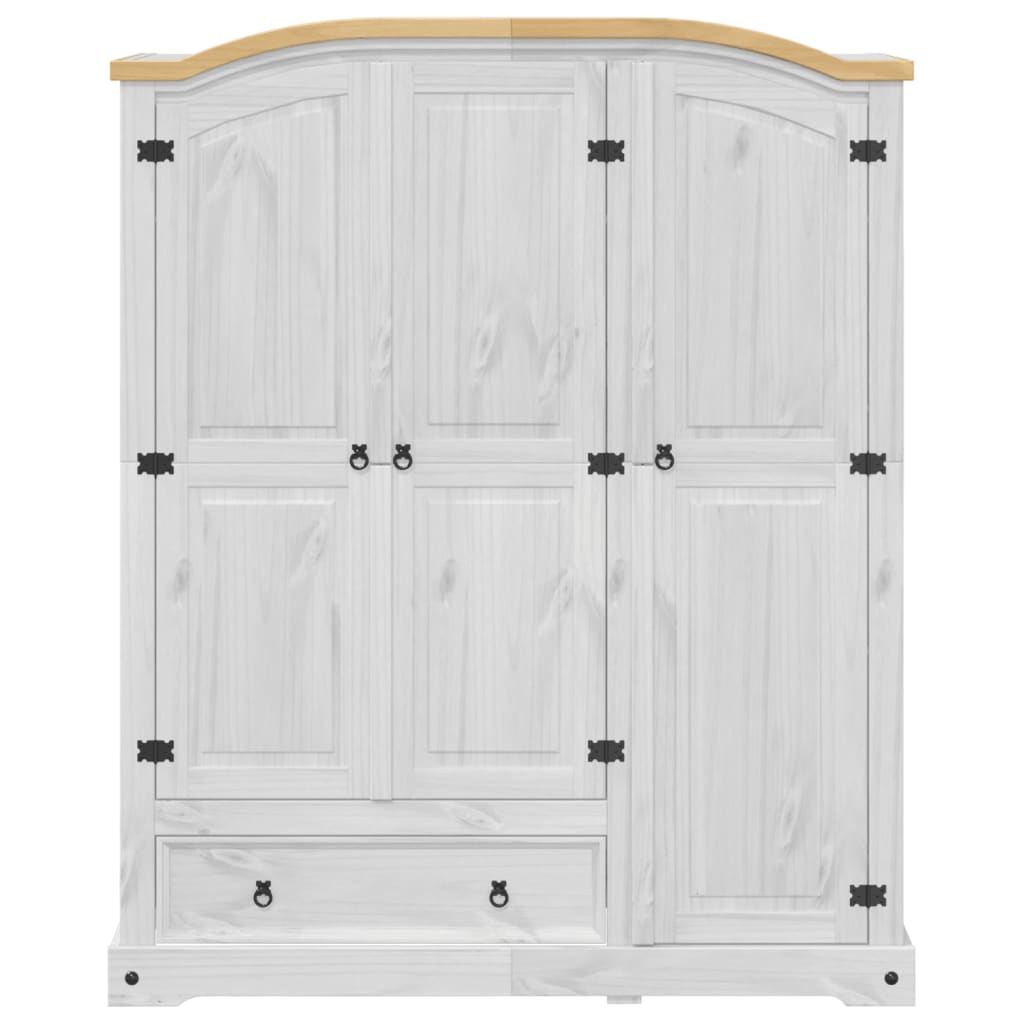 vidaXL Wardrobe Corona White 151.5x52x186 cm Solid Wood Pine