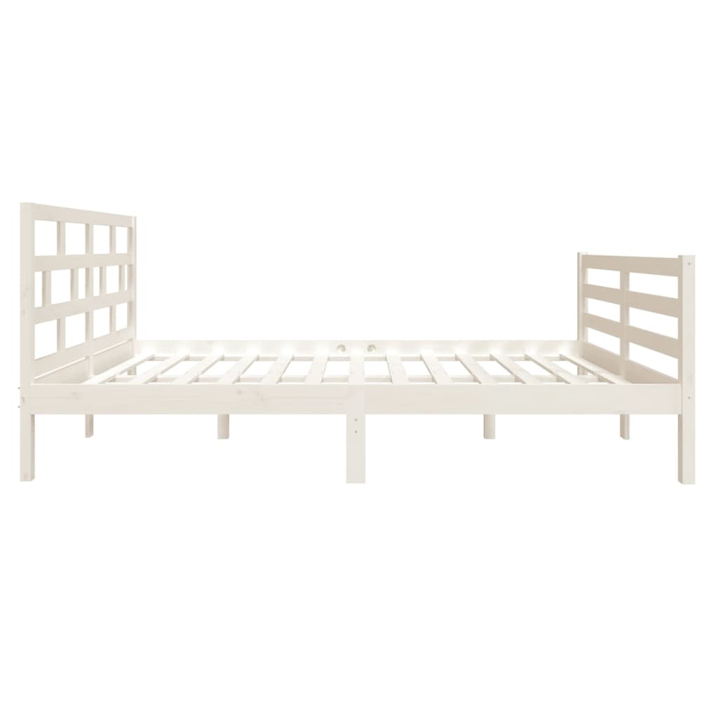 vidaXL Bed Frame without Mattress White Small Double Solid Wood