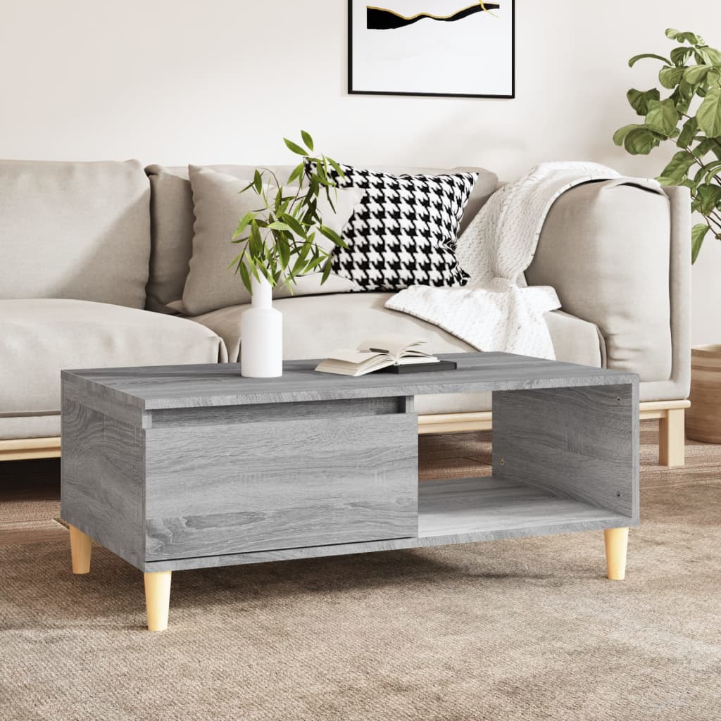 vidaXL Coffee Table Grey Sonoma 90x50x36.5 cm Engineered Wood