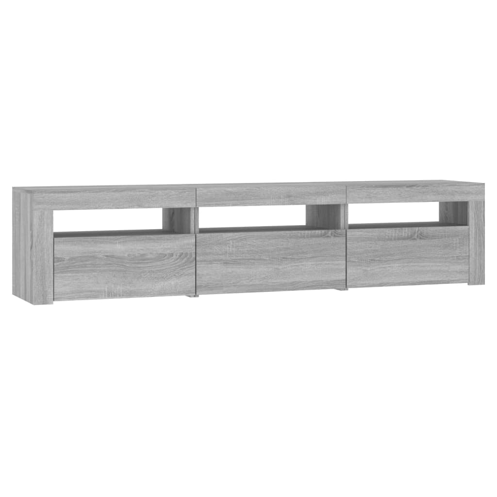 vidaXL TV Cabinet with LED Lights Grey Sonoma 180x35x40 cm