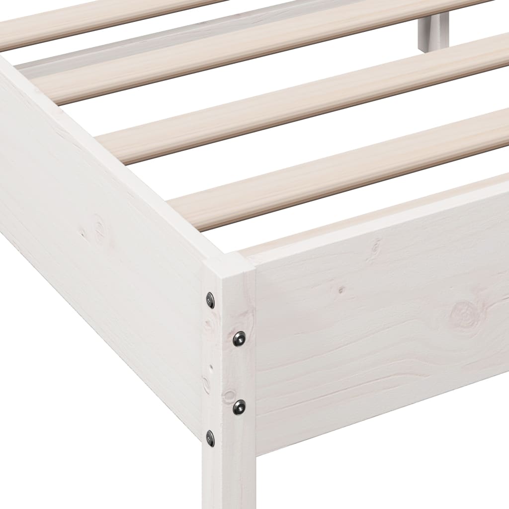 vidaXL Bed Frame without Mattress White 120x200 cm Solid Wood Pine