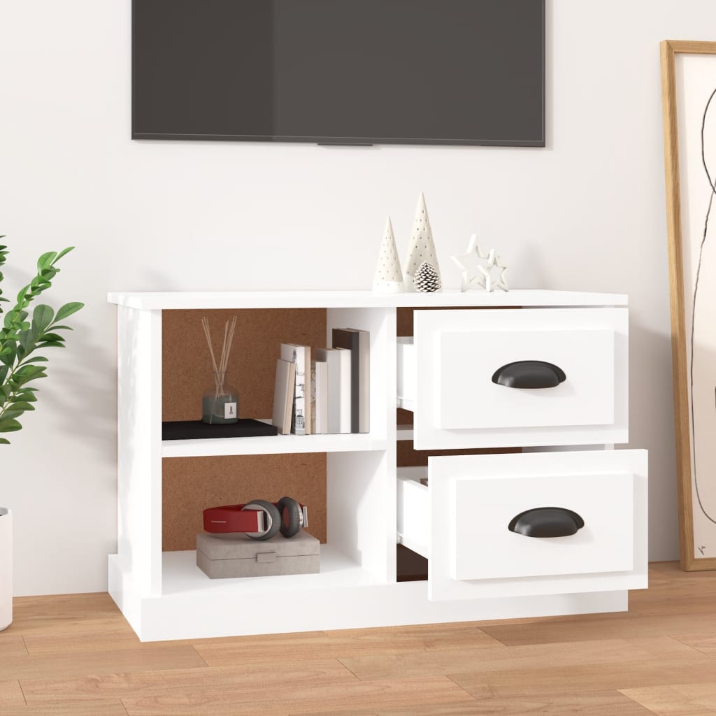 vidaXL TV Cabinet High Gloss White 73x35.5x47.5 cm Engineered Wood