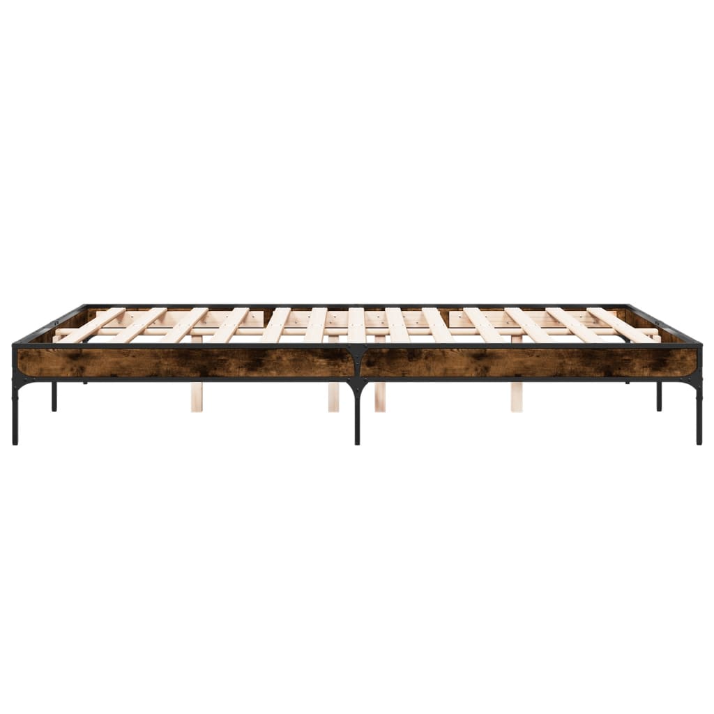 vidaXL Bed Frame without Mattress Smoked Oak 140x200 cm