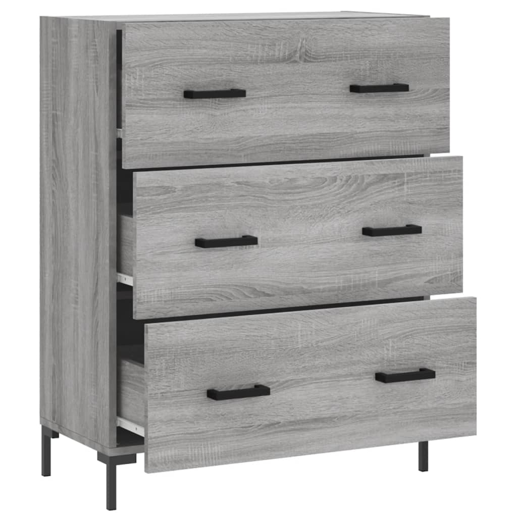 vidaXL Sideboard Grey Sonoma 69.5x34x90 cm Engineered Wood