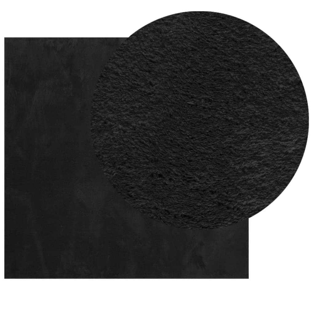 vidaXL Rug HUARTE Short Pile Soft and Washable Black 120x120 cm