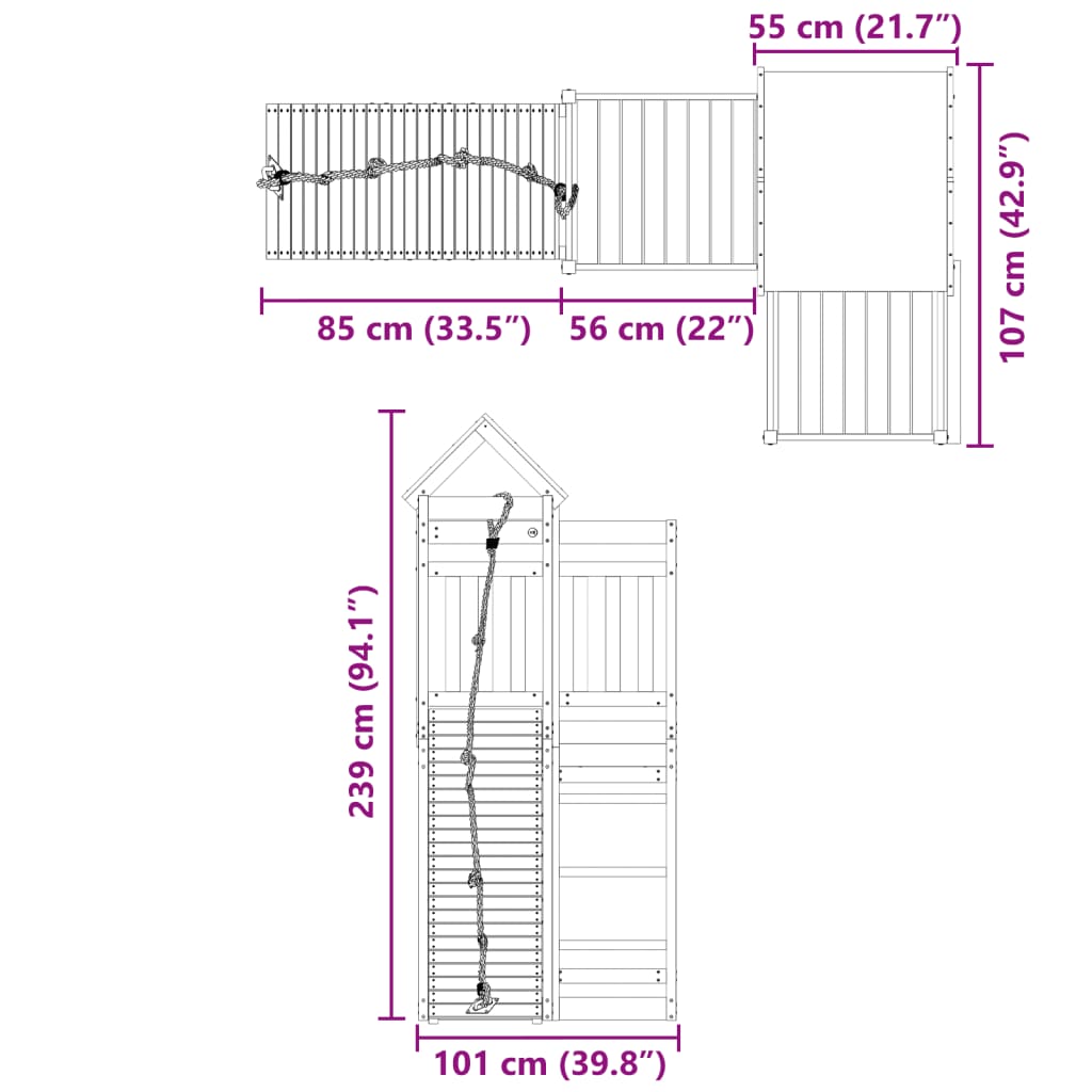 vidaXL Outdoor Playset Solid Wood Pine