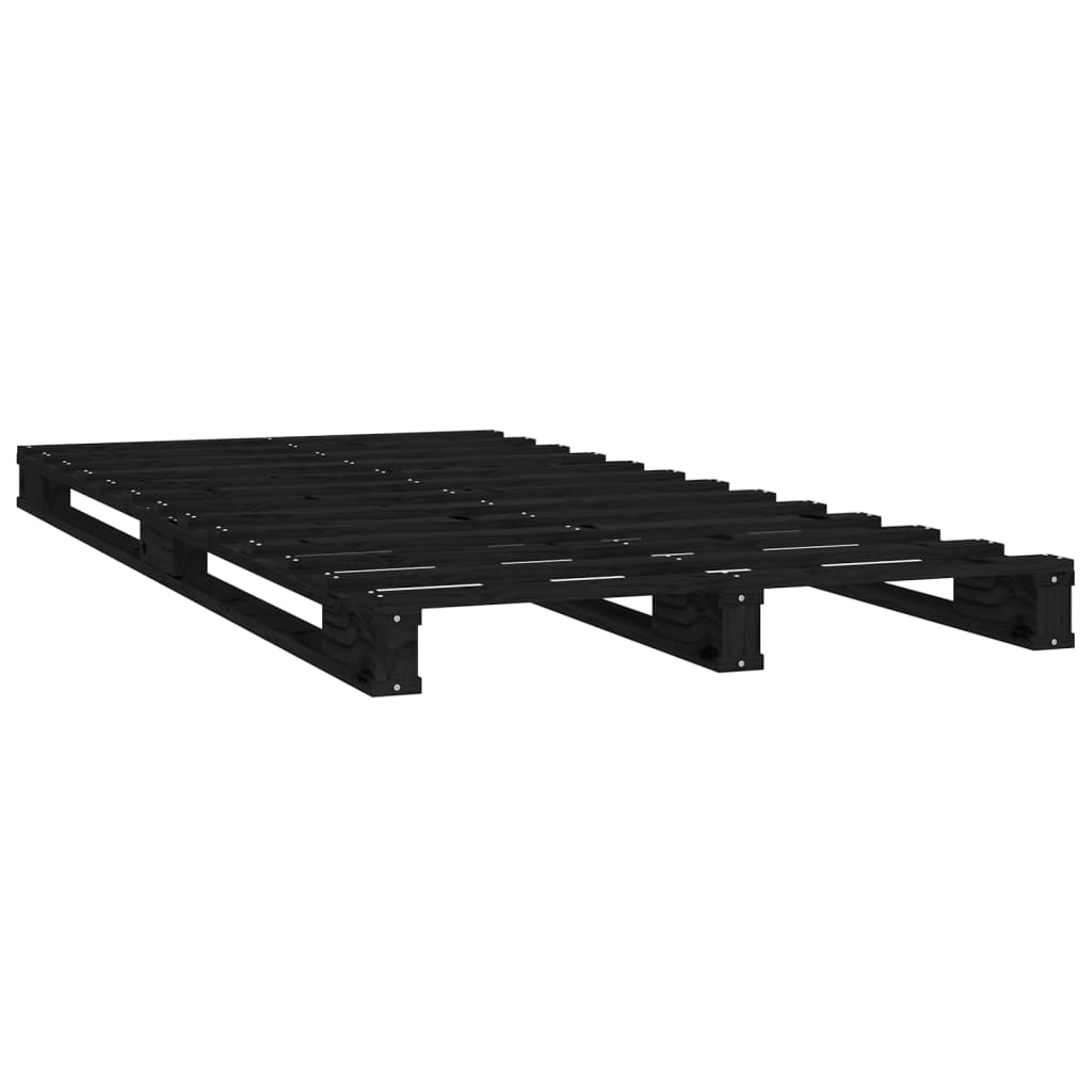 vidaXL Pallet Bed without Mattress Black Single Solid Wood