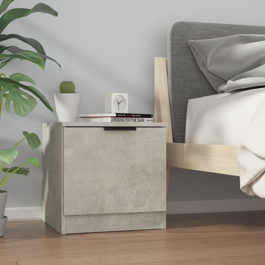 vidaXL Bedside Cabinets 2 pcs Concrete Grey 40x39x40 cm