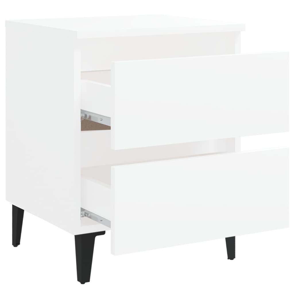 vidaXL Bed Cabinets 2 pcs White 40x35x50 cm Engineered Wood