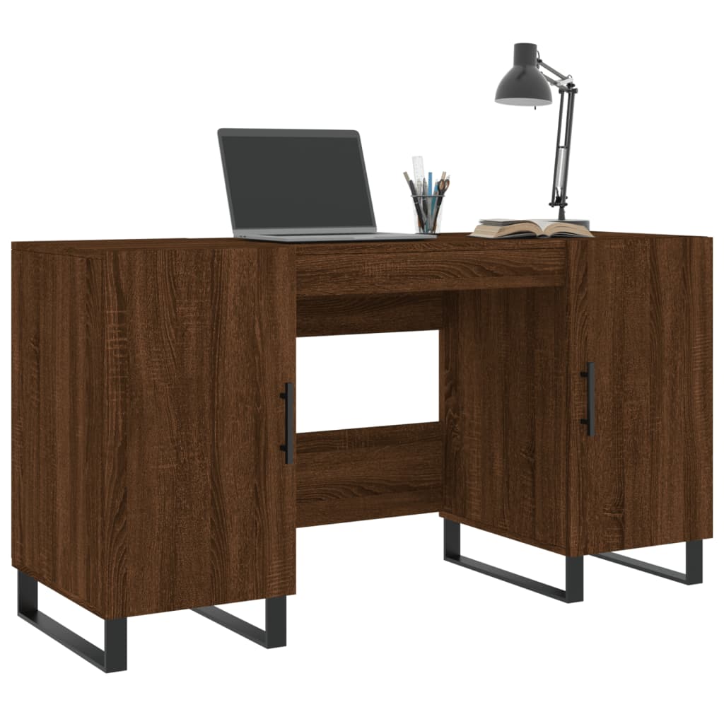 vidaXL Desk Brown Oak 140x50x75 cm Engineered Wood