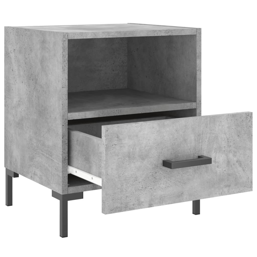 vidaXL Bedside Cabinets 2 pcs Concrete Grey 40x35x47.5 cm Engineered Wood