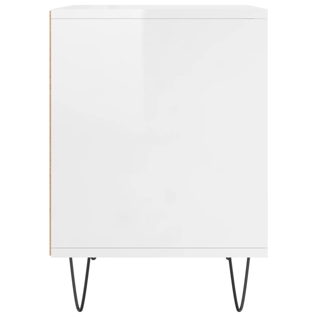 vidaXL Bedside Cabinet High Gloss White 40x35x50 cm Engineered Wood