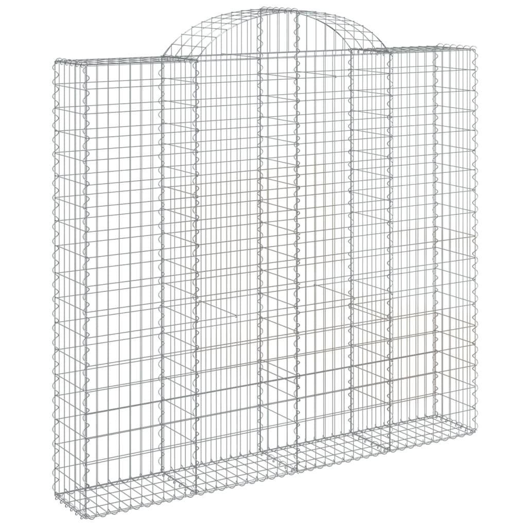 vidaXL Arched Gabion Baskets 10 pcs 200x30x180/200 cm Galvanised Iron