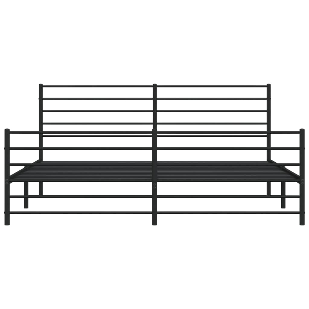 vidaXL Metal Bed Frame without Mattress with Footboard Black 183x213 cm