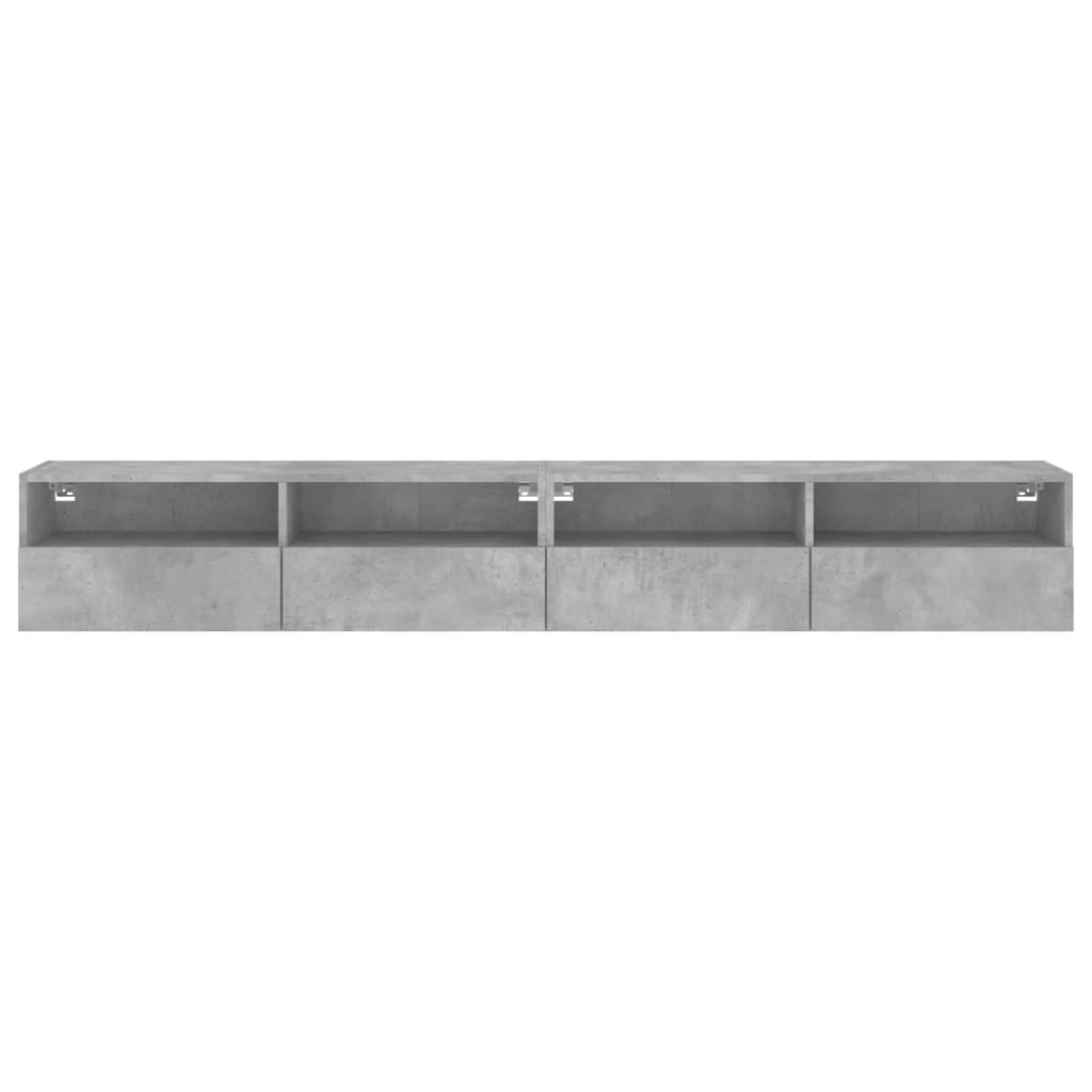 vidaXL TV Wall Cabinets 2 pcs Concrete Grey 100x30x30 cm Engineered Wood