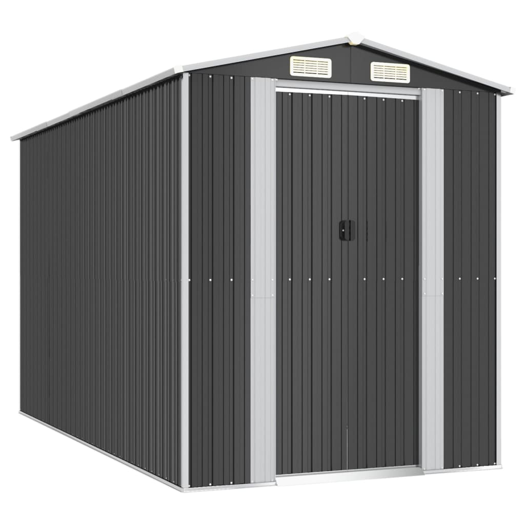 vidaXL Garden Shed Anthracite 192x357x223 cm Galvanised Steel