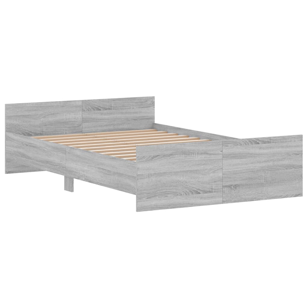 vidaXL Bed Frame without Mattress Grey Sonoma 120x200 cm