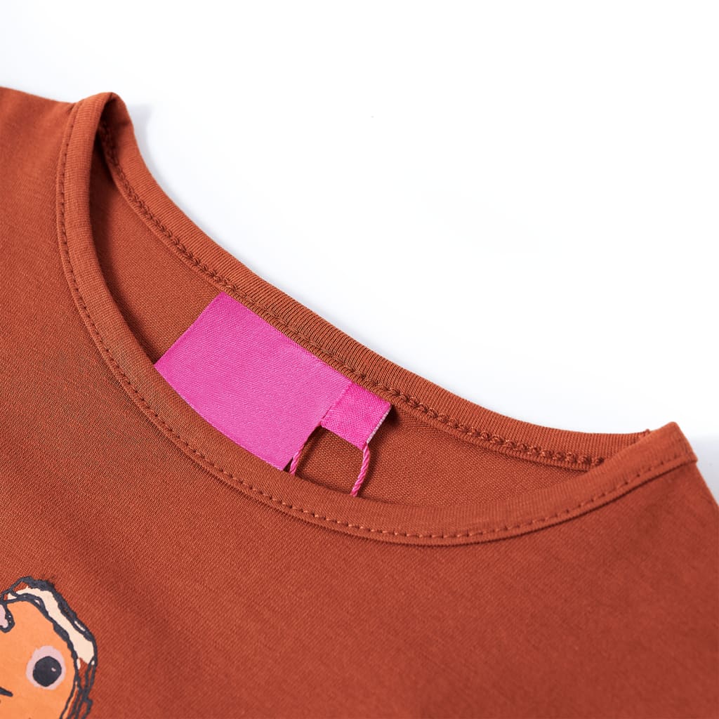Kids' T-shirt with Long Sleeves Cognac 140