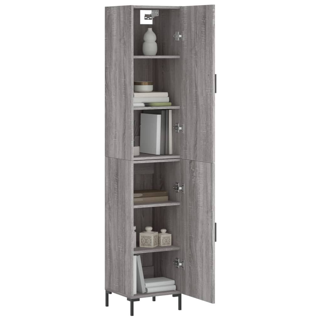 vidaXL Highboard Grey Sonoma 34.5x34x180 cm Engineered Wood