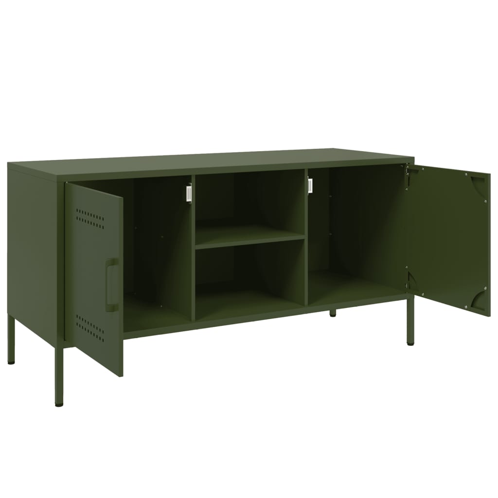 vidaXL TV Cabinet Olive Green 100.5x39x50.5 cm Steel