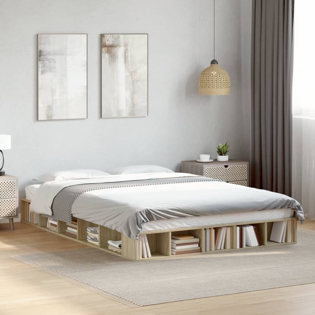 vidaXL Bed Frame without Mattress Sonoma Oak 160x200 cm