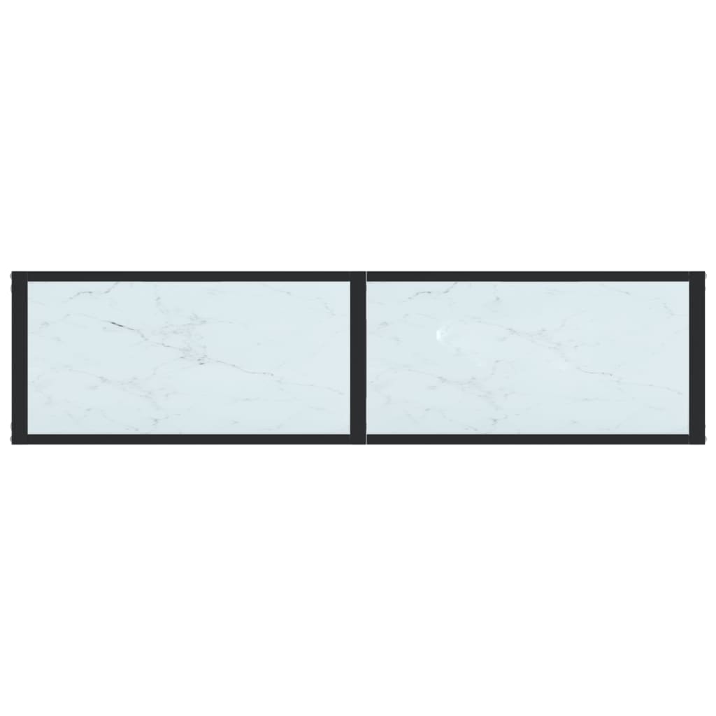 vidaXL Console Table White Marble 140x35x75.5cm Tempered Glass