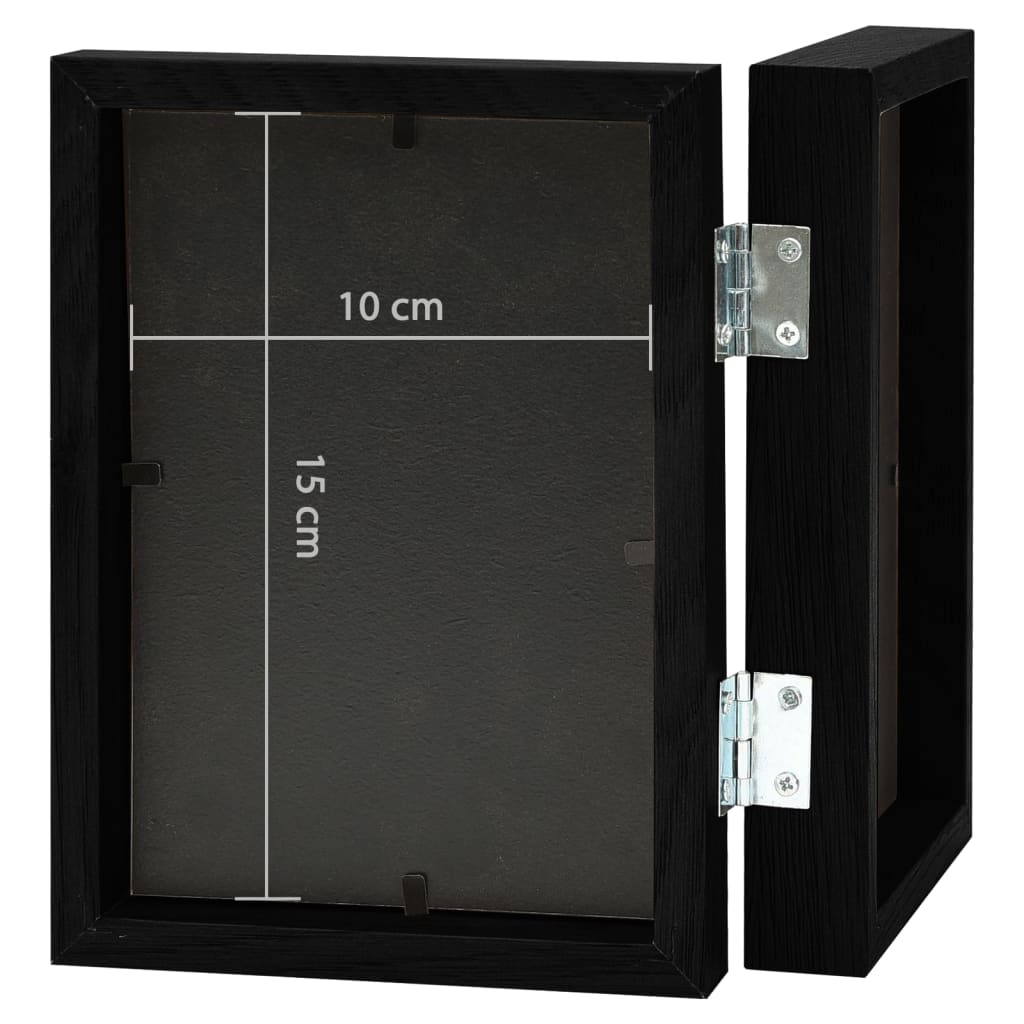 vidaXL Bifold Photo Frame Collage Black 2x