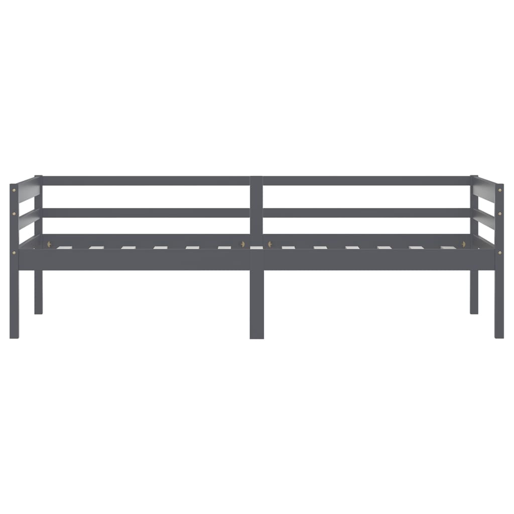 vidaXL Bed Frame without Mattress Dark Grey Solid Pinewood 90x200 cm