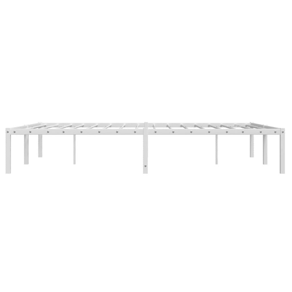 vidaXL Metal Bed Frame White 140x190 cm