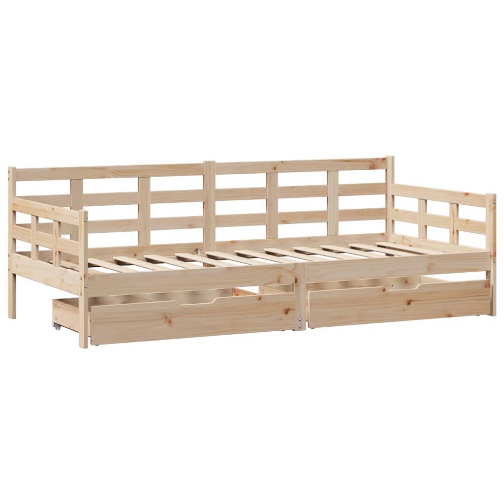 vidaXL Daybed with Drawers without Mattress 80x200 cm Solid Wood