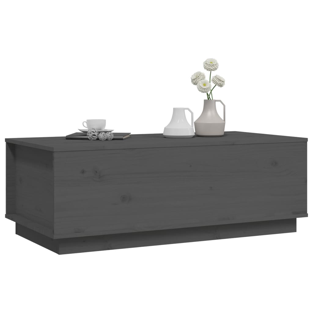 vidaXL Coffee Table Grey 100x50x35 cm Solid Wood Pine