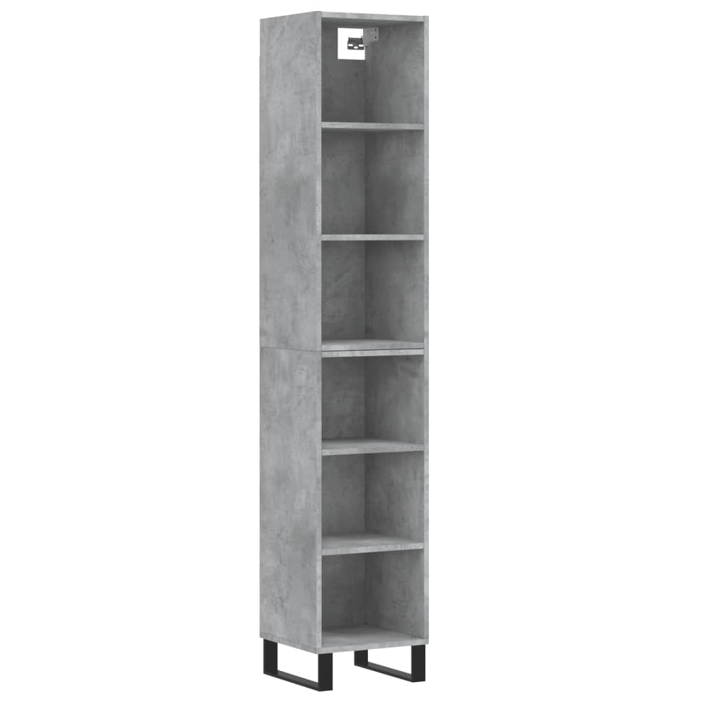 vidaXL Highboard Concrete Grey 34.5x32.5x180 cm Engineered Wood