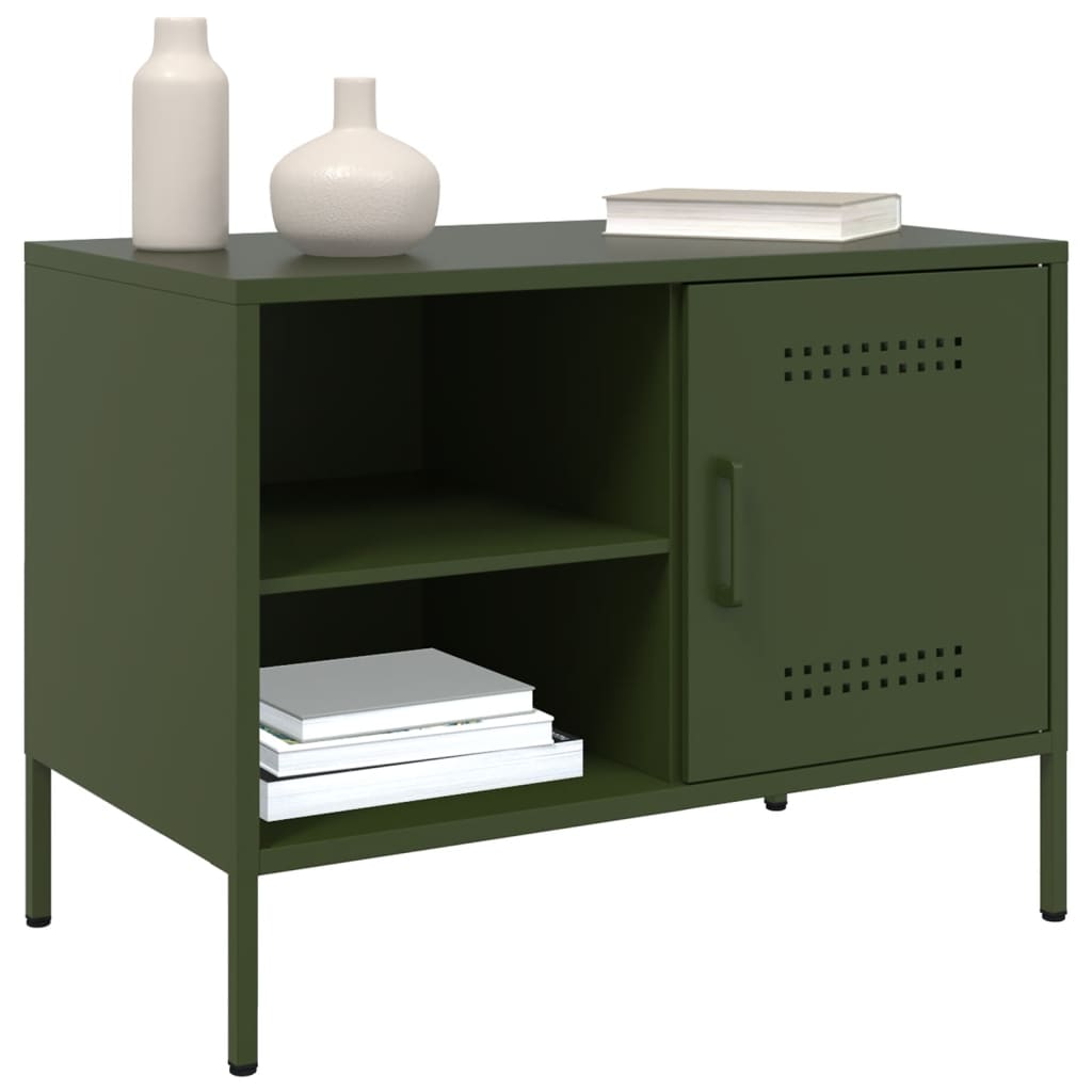 vidaXL TV Cabinet Olive Green 68x39x50.5 cm Steel