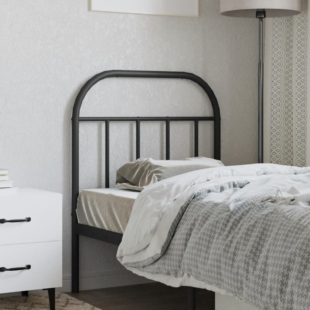 vidaXL Metal Headboard Black 75 cm