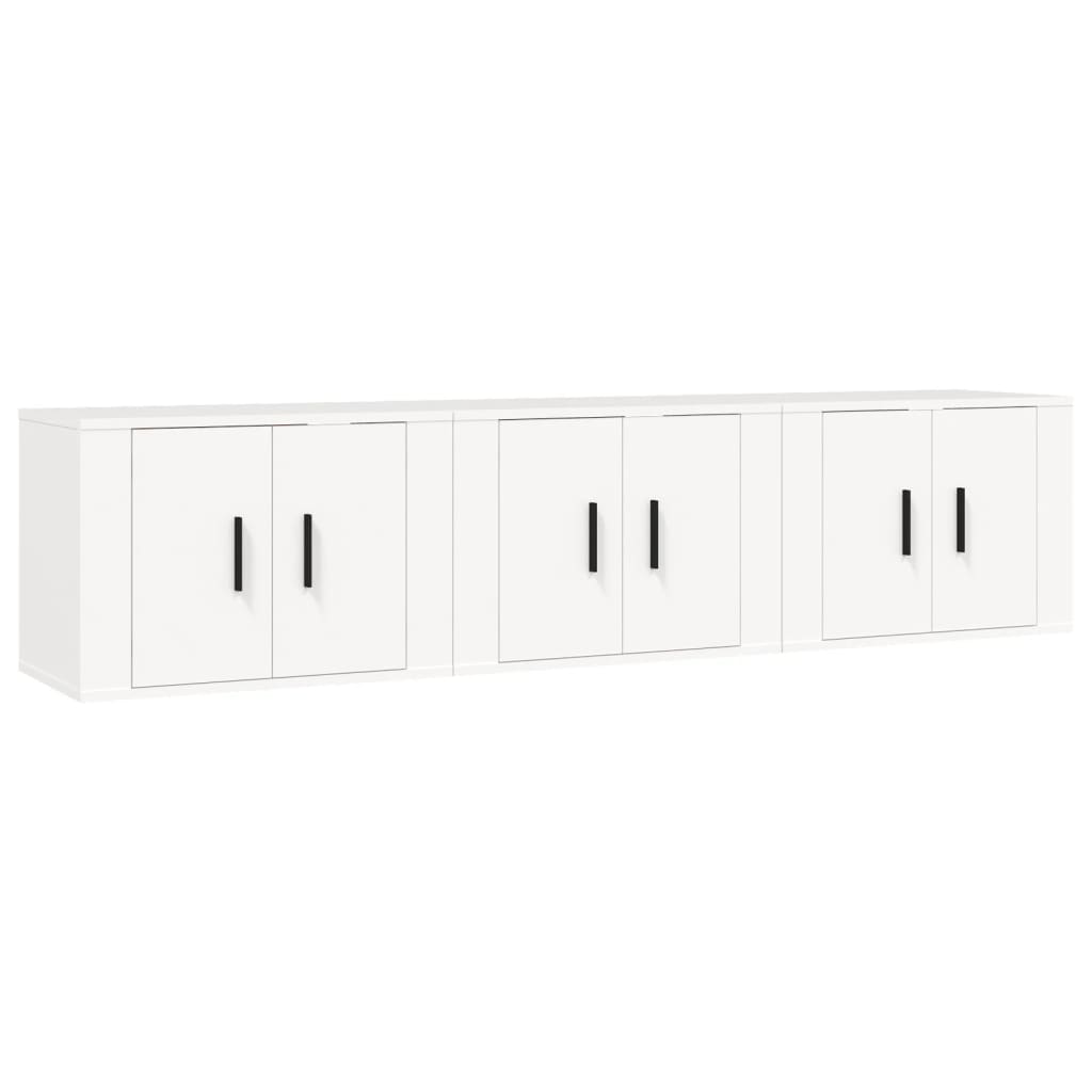 vidaXL Wall-mounted TV Cabinets 3 pcs White 57x34.5x40 cm