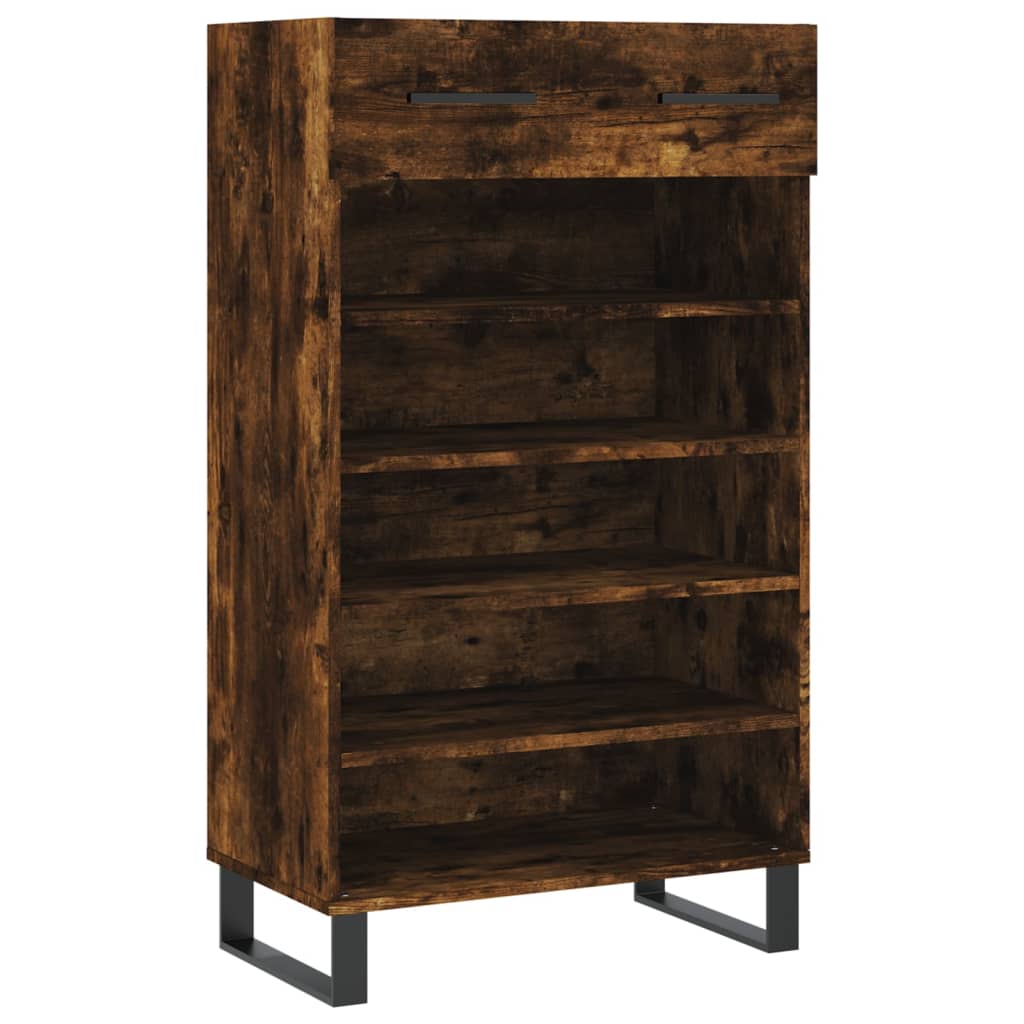 vidaXL Shoe Cabinet Smoked Oak 60x35x105 cm Engineered Wood