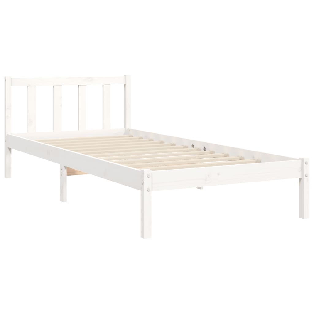 vidaXL Bed Frame without Mattress White 90x200 cm Solid Wood Pine