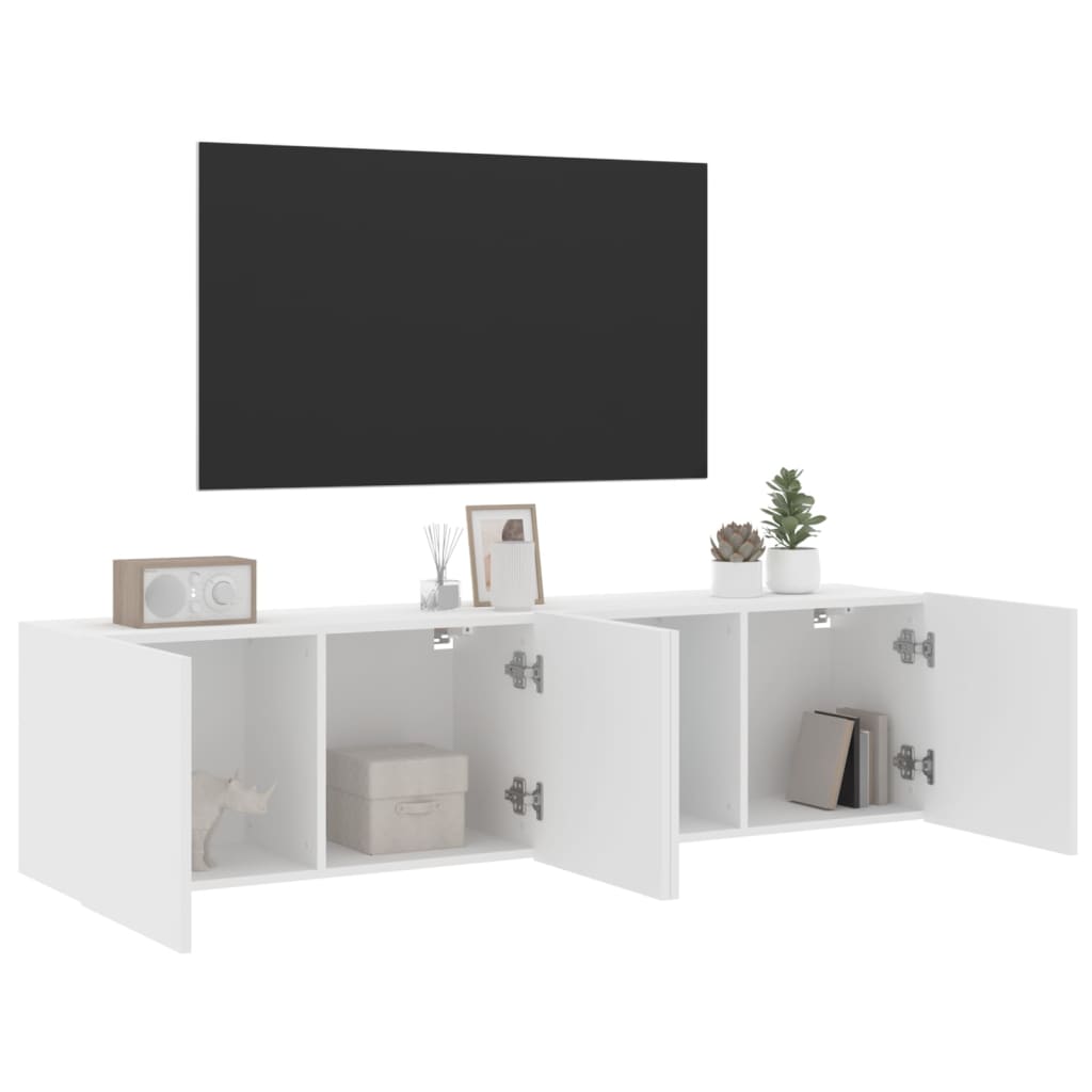 vidaXL TV Cabinets Wall-mounted 2 pcs White 80x30x41 cm